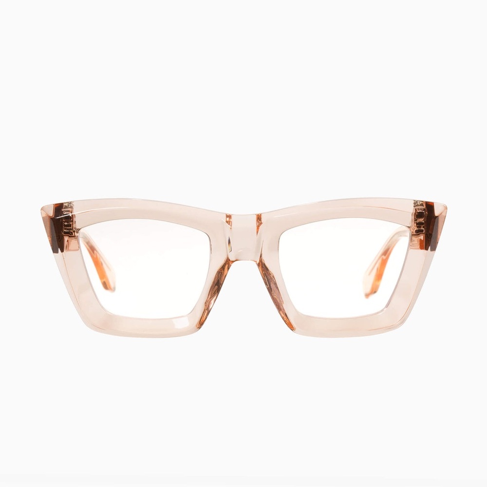 Valley Eyewear Glasses – Transparent Pink – Oversized Square Chunky Frame NWB